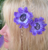 Purple Cameo Hair Flowers 2 x