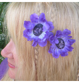 Purple Cameo Hair Flowers 2 x