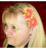 Orange Daisy Hair Jewelry 2 x