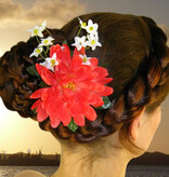 Coral Fairy Hair Flower 2 x