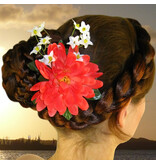 Coral Fairy Hair Flower 2 x
