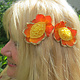 Bollywood Hair Flowers, Orange Gold