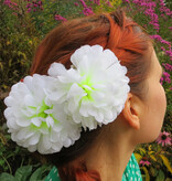 White Chrysanthemum Hair Flower 2 x