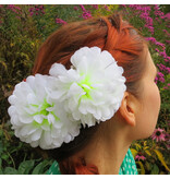 White Chrysanthemum Hair Flower 2 x