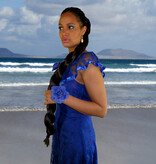 Blue Rose Hair Flower 2 x