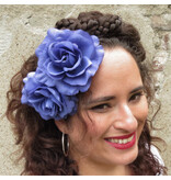 Blue Rose Hair Flower 2 x