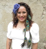 Blue Rose Hair Flower 2 x