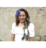 Blue Rose Hair Flower 2 x