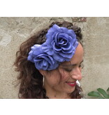 Blue Rose Hair Flower 2 x