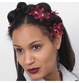 Wine Red Mini Orchid Hair Flowers