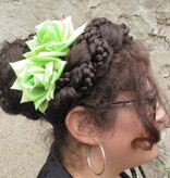Rose Hair Clip Green 2 x