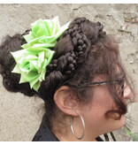 Rose Hair Clip Green 2 x