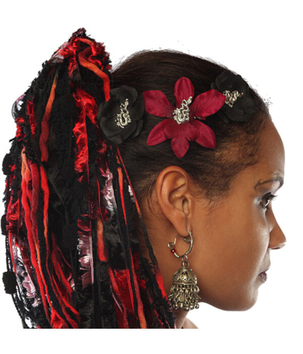 Goth Dragon Hair Flower Set