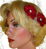Goth Skull Cameo Hair Flowers 2 x