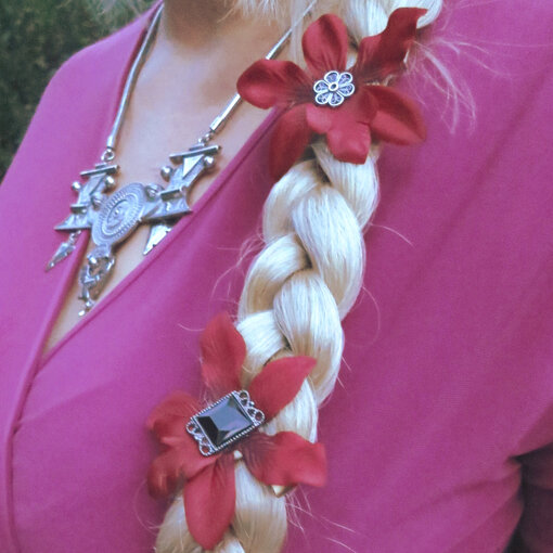 Wine Red Orchid Hair Flowers