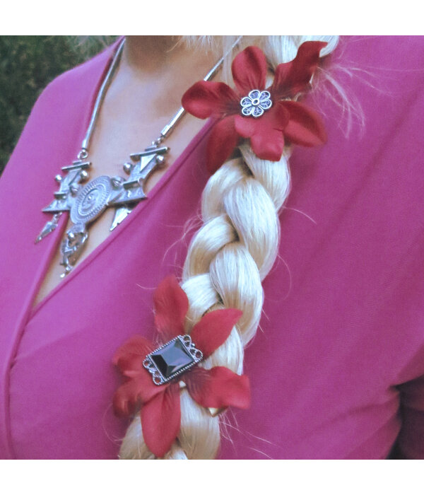 Wine Red Orchid Hair Flowers