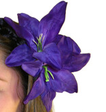Purple Lily Hair Flower 2 x