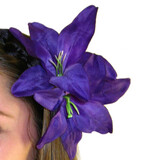 Purple Lily Hair Flower 2 x
