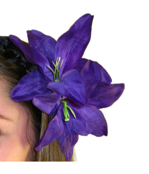 Purple Lily Hair Flower 2 x