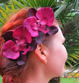Wine Red Orchid Hair Flowers 2 x