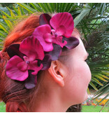 Wine Red Orchid Hair Flowers 2 x