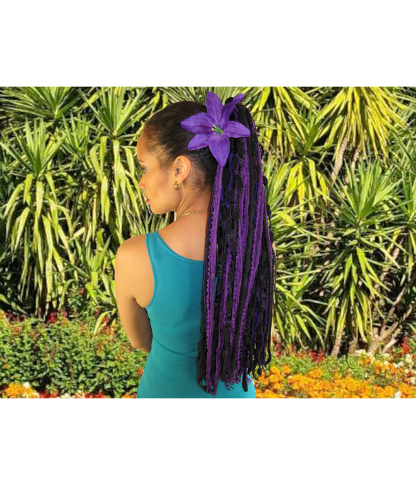 Purple Lily Hair Flower 2 x