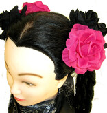 Black & Pink Rose Hair Flowers