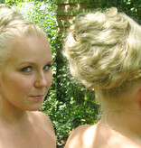 Messy Layered Updo Hair Bun L