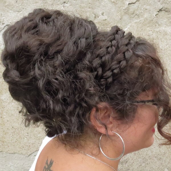 Messy Layered Updo Hair Bun L