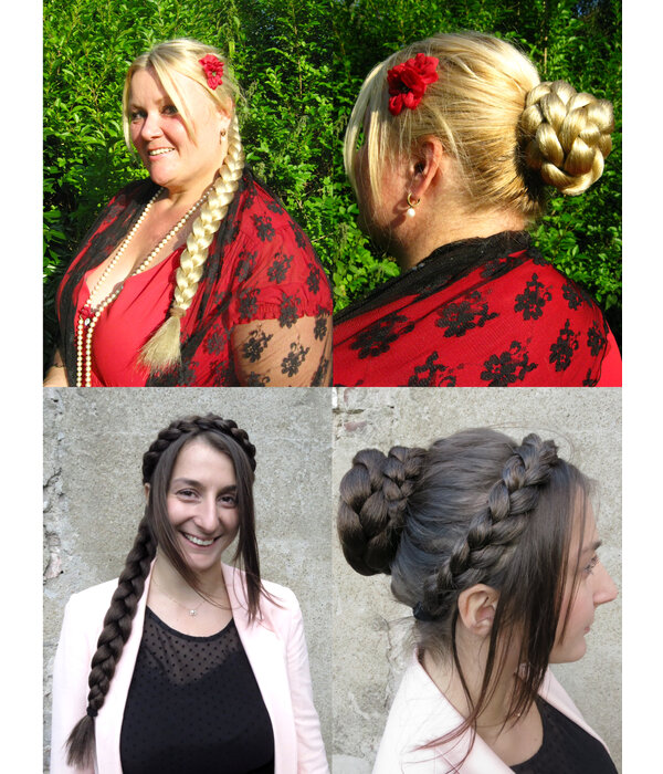 Rose Bun & Classic Braided Chignon S