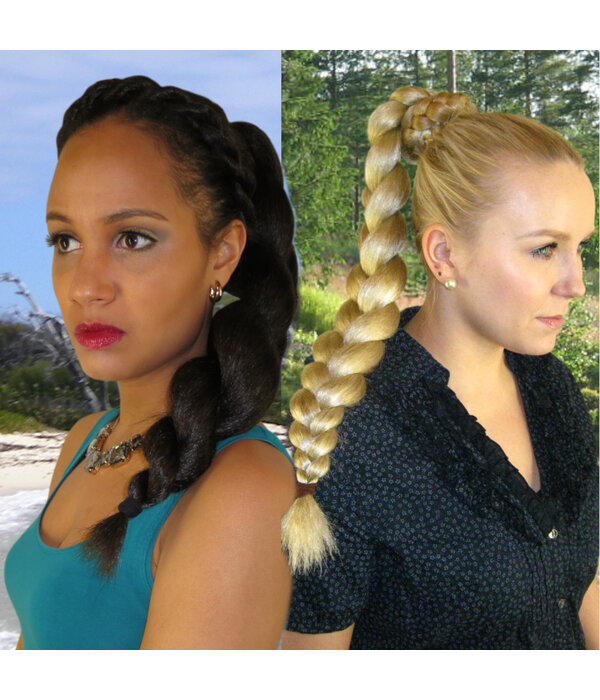 Afro Bun L, braided & twisted