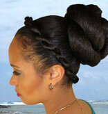 Afro Bun L, braided & twisted