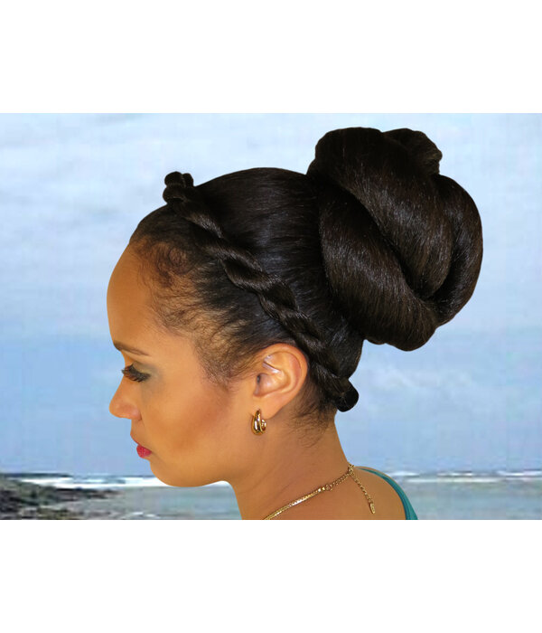 Afro Bun L, braided & twisted