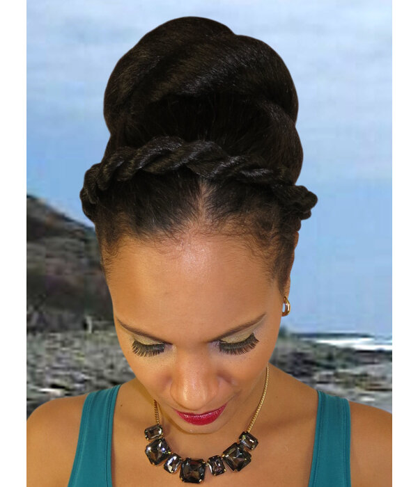 Afro Bun L, braided & twisted