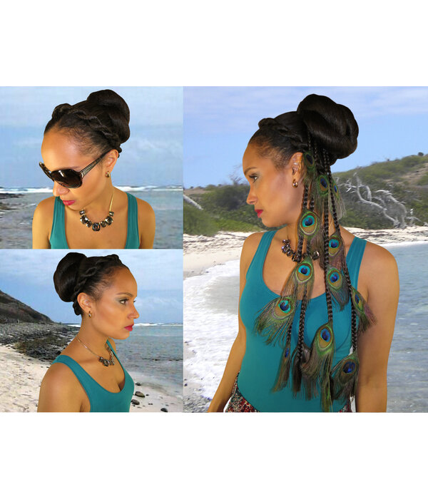 Afro Bun L, braided & twisted