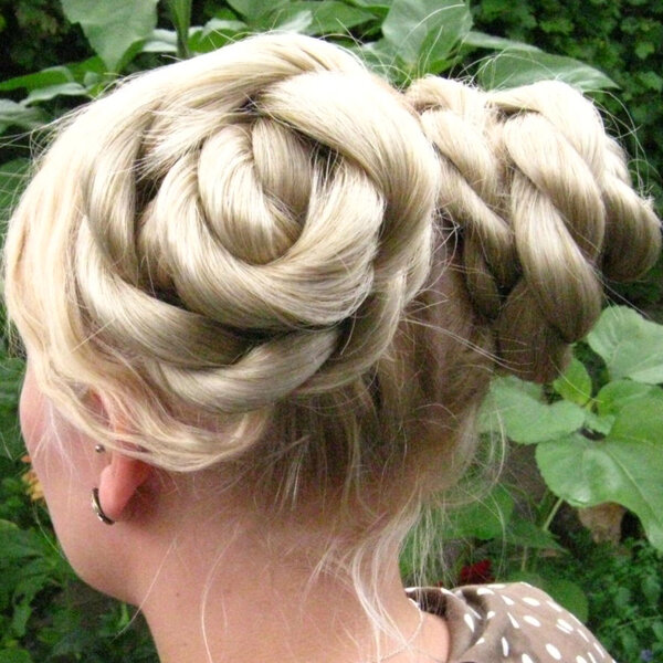 Twist Hair Buns, wavy hair, size S
