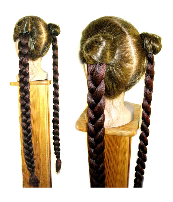 Braided Bun with Braid Down, short variant M