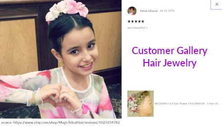 Click for all customer pictures of hair flowers, steampunk hair clips and peacock fascinators!