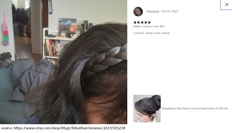  	 paloma review 5 stars flat french braid headband brown and gray color mix