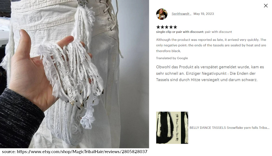 serithswelt review 5 stars winter fairy fantasy costume yarn falls silver white accessory