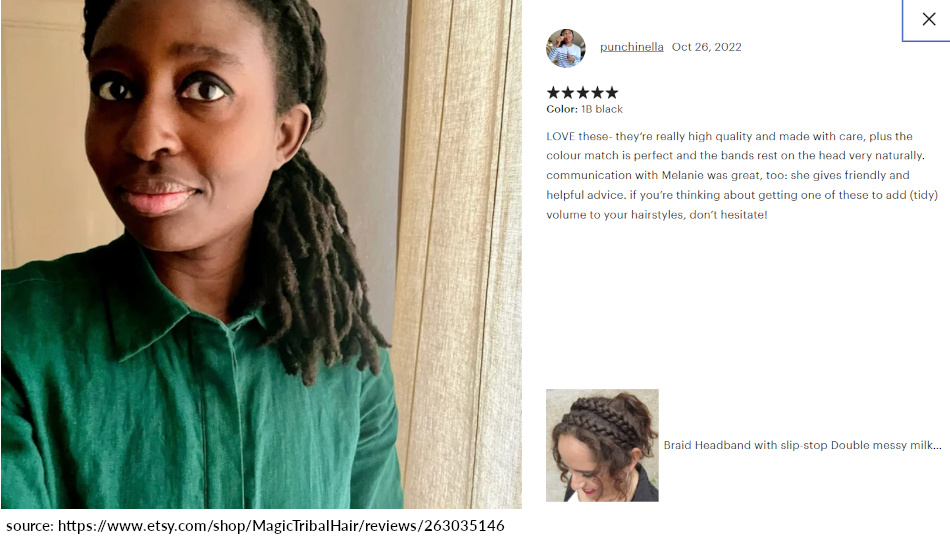 punchinella review 5 stars double messy braid headband combines with natural real dreadlocks