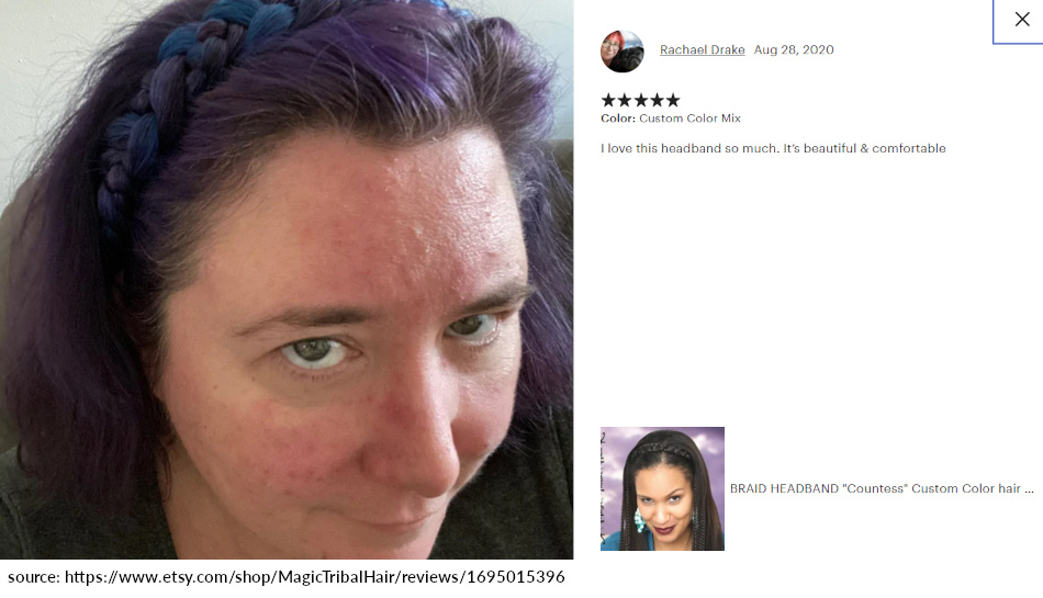 rachael review 5 stars purple blue braid headband festival summer hairpiece