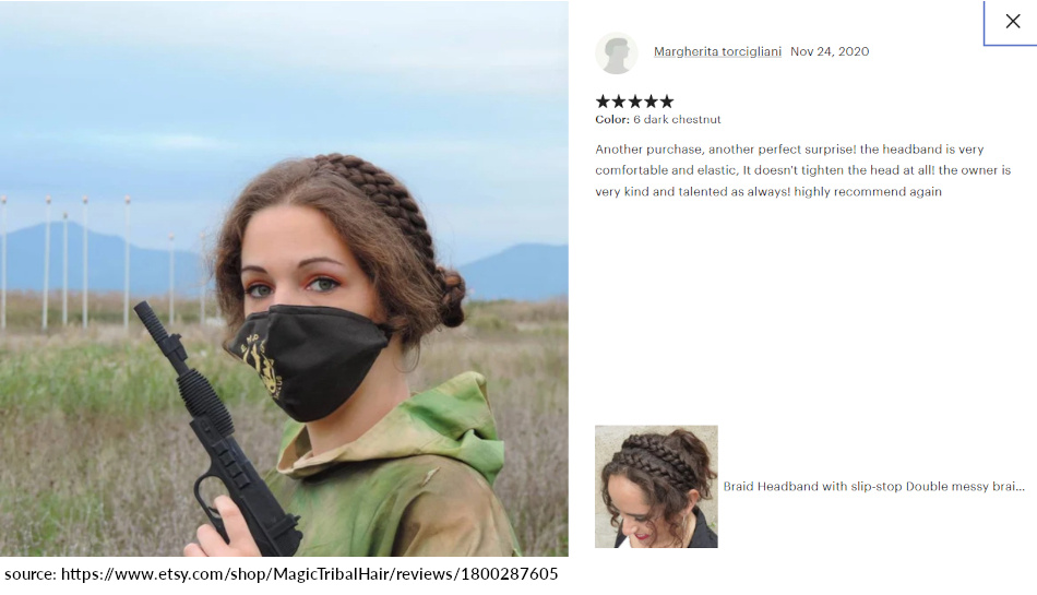 	 margheria review double braid headband messy hairband space warrior princess hair accessories