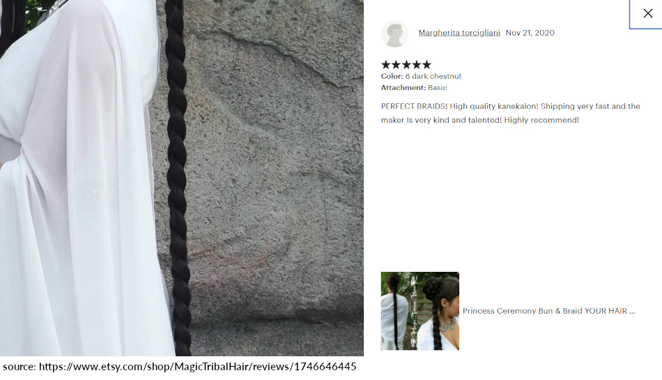 margherita review 5 stars space princess ceremony hairstyle braided chignon with long braid