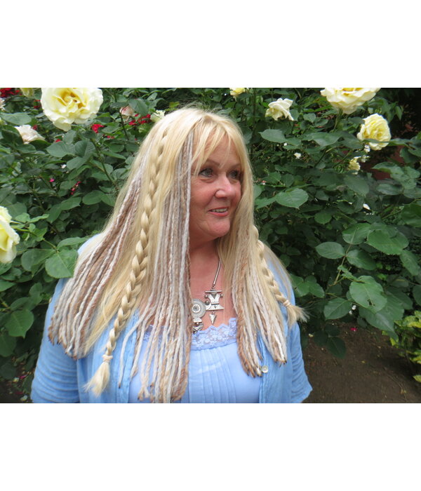 Blond Clip-In Dreadlocks, 3 Clip-ins, 21 IN long