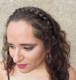 Messy French Braid Headband S copperish brown