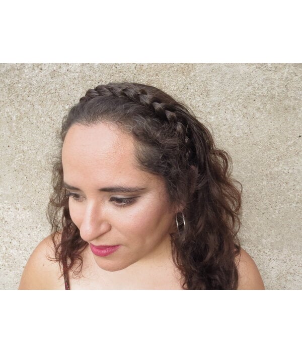 Messy French Braid Headband S copperish brown