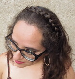 Messy French Braid Headband S copperish brown