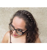 Messy French Braid Headband S copperish brown