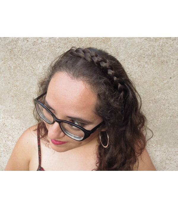 Messy French Braid Headband S copperish brown